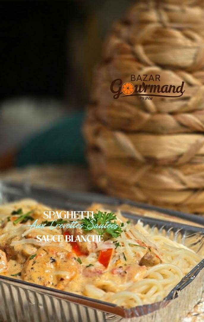 Spaghetti Crevettes Sauce Blanche